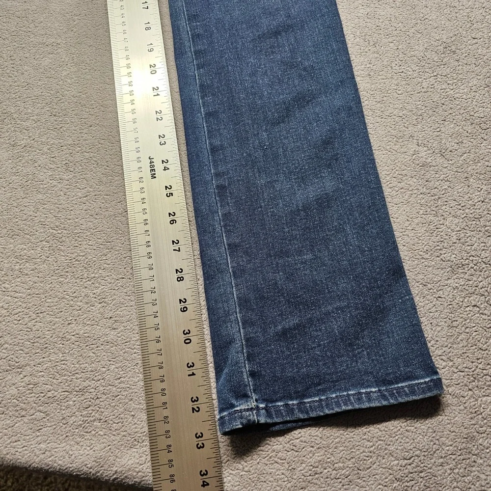 7 For All Mankind Kimmie Straight Leg Jeans Womens 29 Blue b(air) Denim Stretch